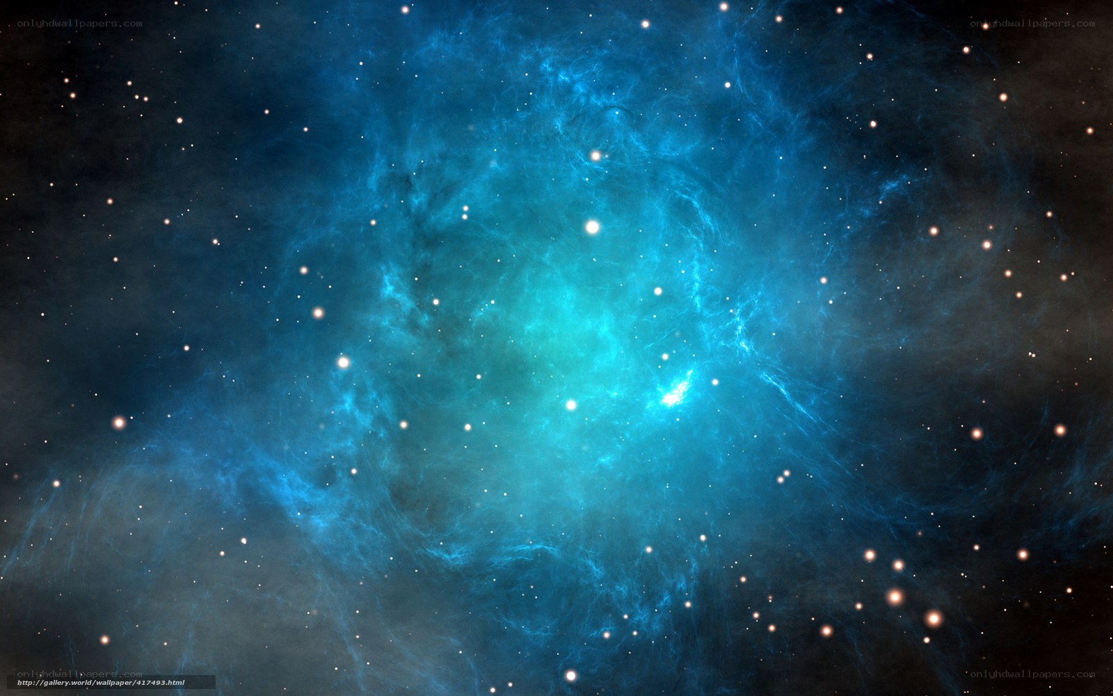 Blue nebula in space