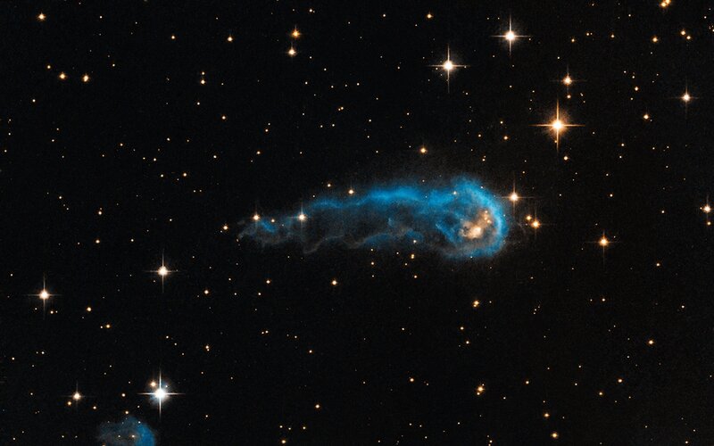 Blue Nebula in Space — Black