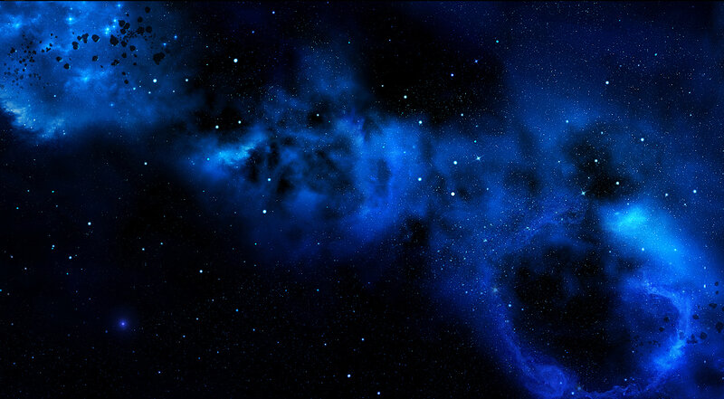 Blue Nebula in Space — Cosmic, Night