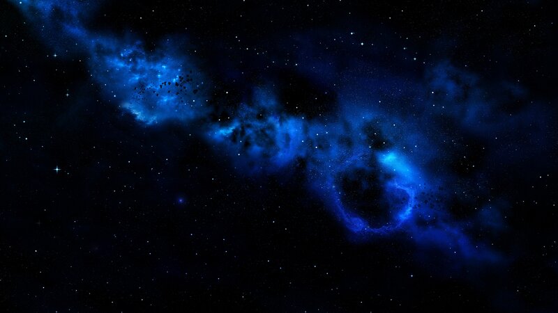 Blue Nebula in Space — Dark