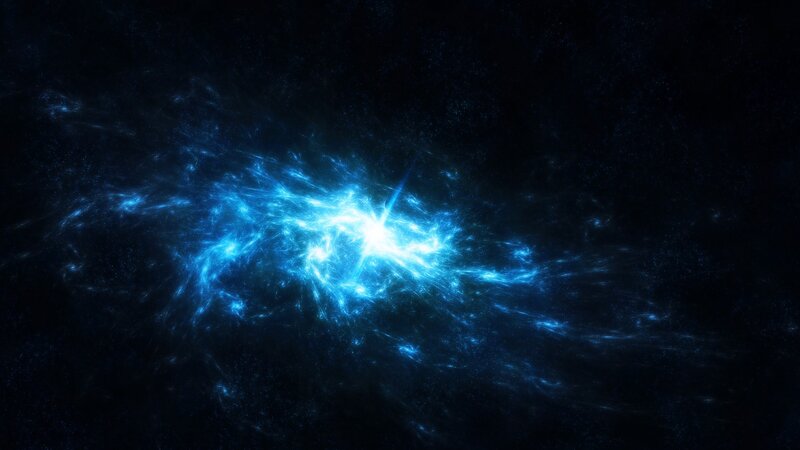 Blue Nebula in Space — Dramatic, Digital Art, Stars, Cosmic Dust, Black