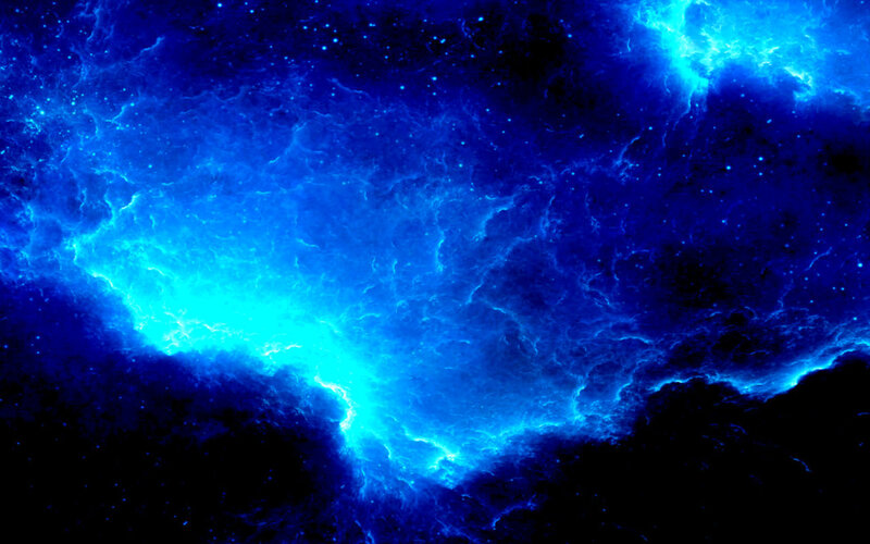 Blue Nebula in Space — Dramatic, Digital Art