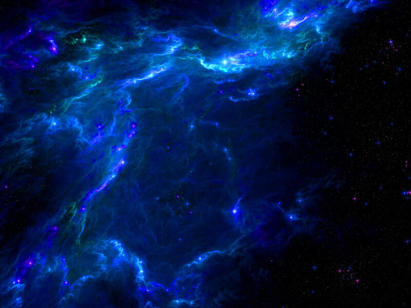 Blue Nebula in Space — Dramatic, Night, Digital Art, Stars, Cosmic Dust