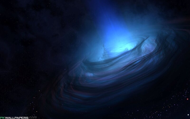 Blue Nebula in Space — Dramatic, Night, Digital Art