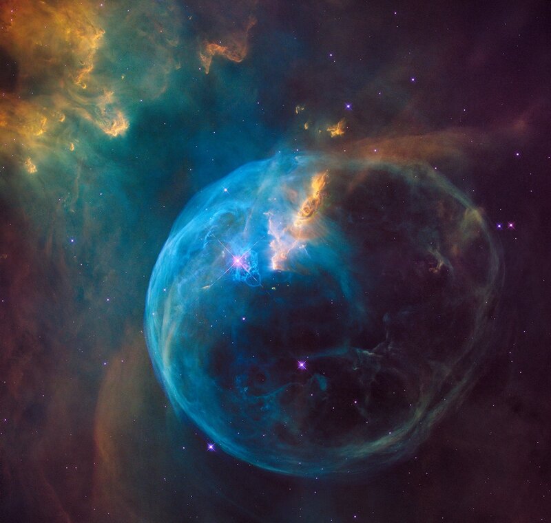 Blue Nebula in Space — Dramatic, Night, Photograph, Stars