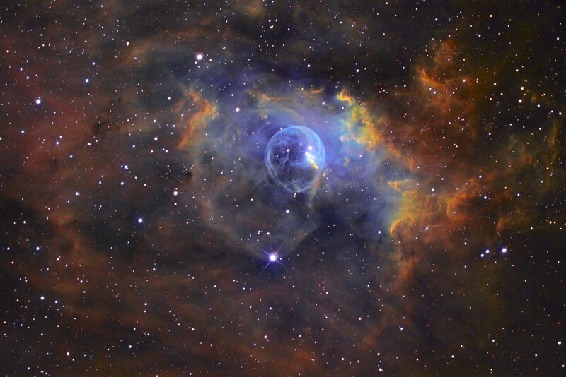 Blue Nebula in Space — Dramatic, Night, Photograph