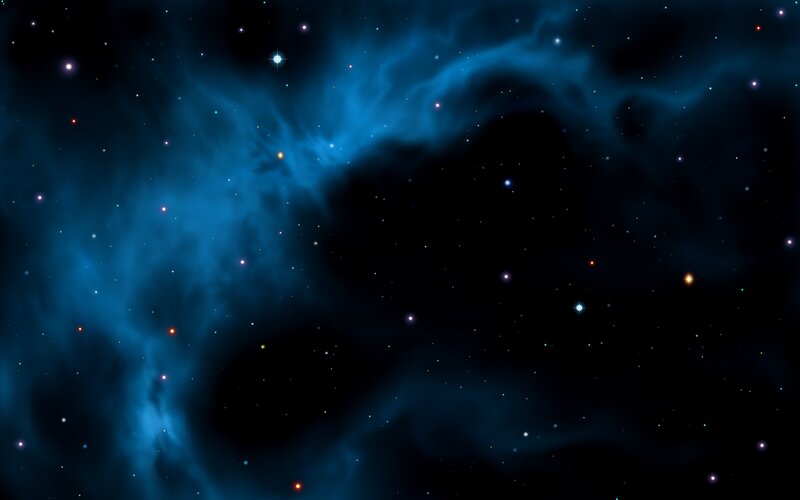 Blue Nebula in Space — Night, Stars