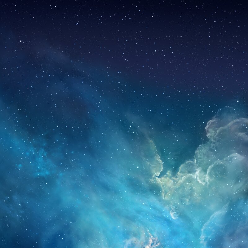 Blue Nebula in Space — Serene, Night, Digital Art, Stars, Clouds