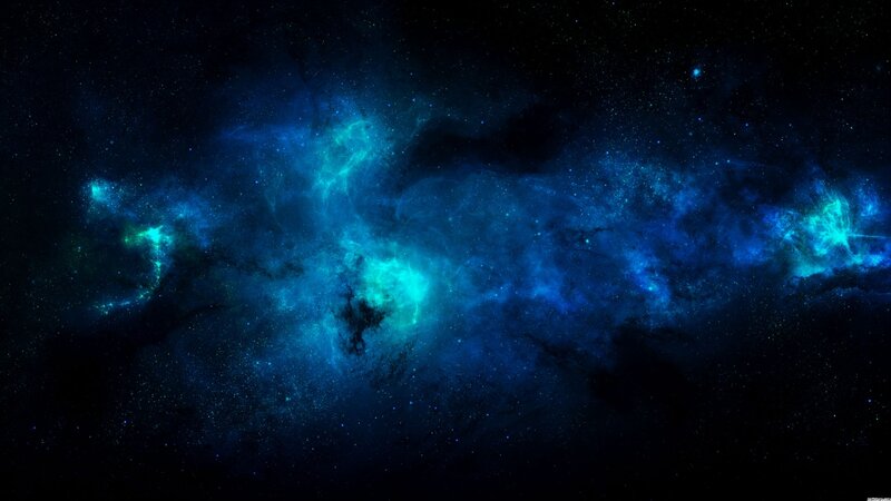 Blue Nebula in Space — Serene