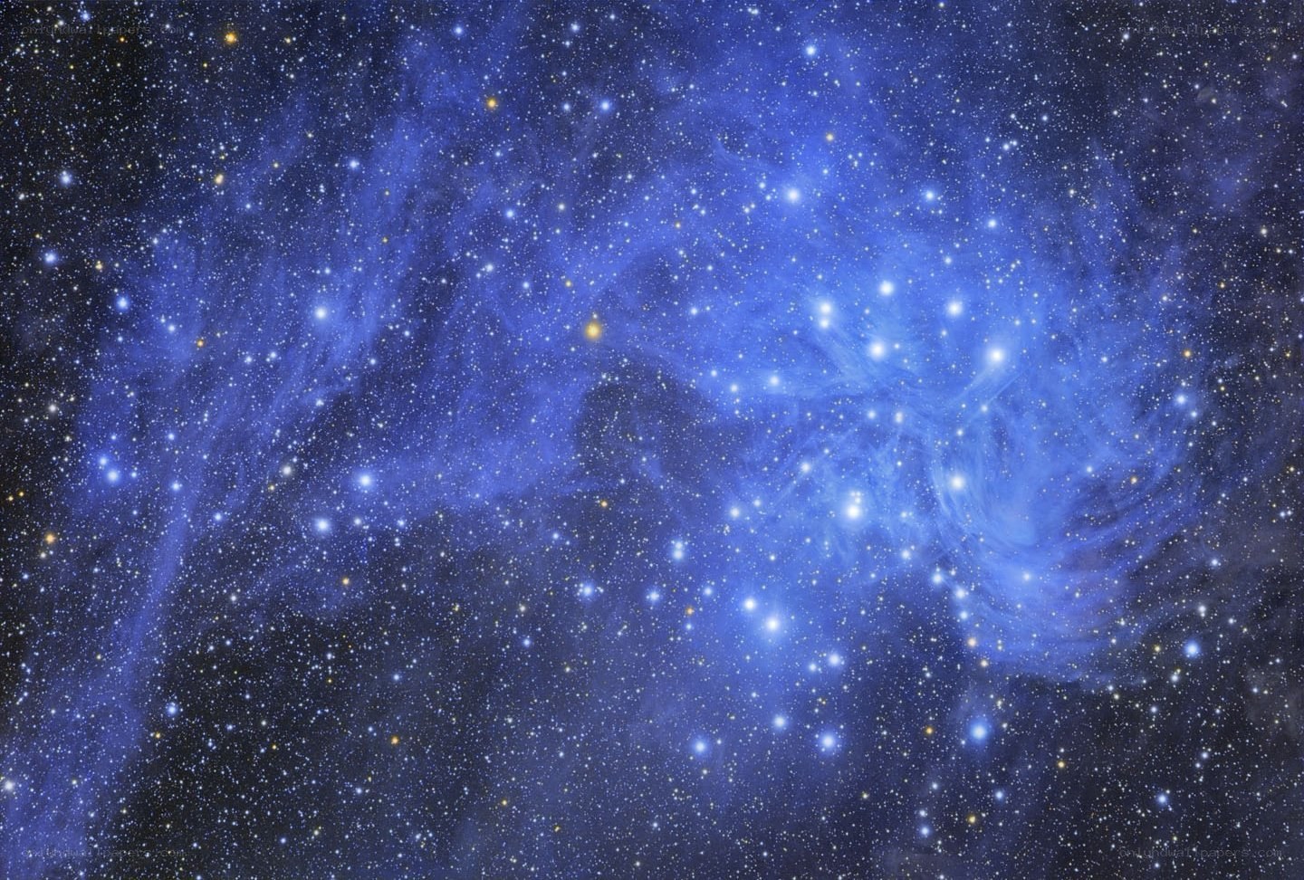 blue nebula in starfield