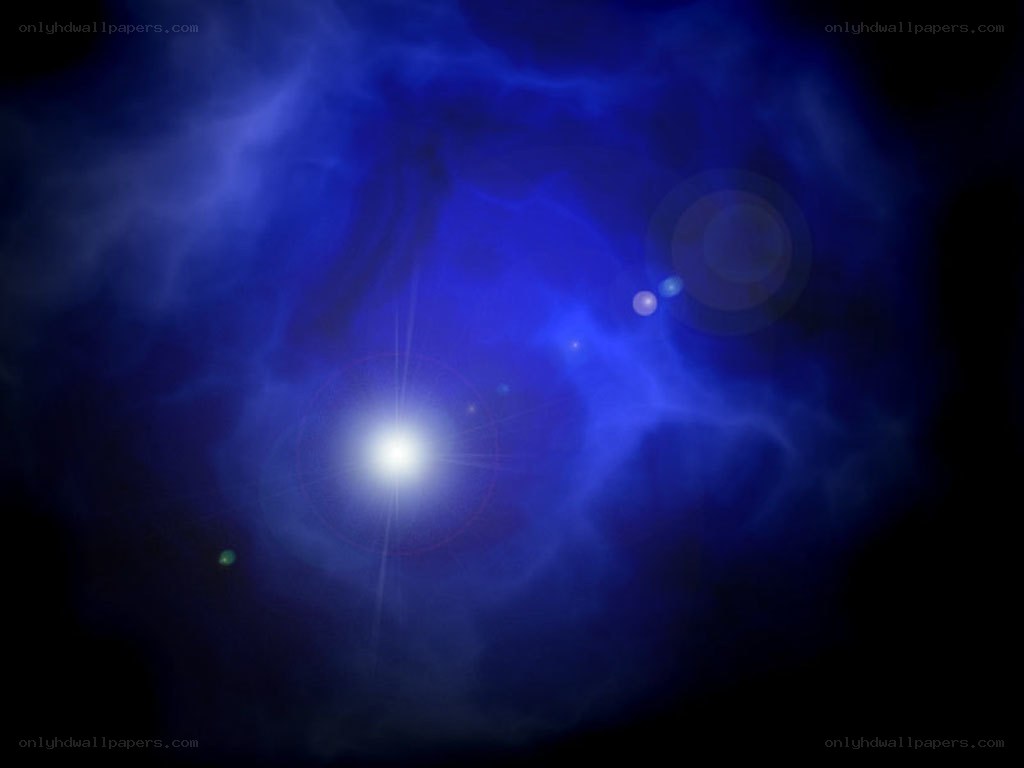 blue nebula with bright star