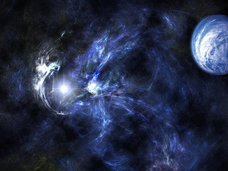 Blue Nebula with Planet — Cosmic