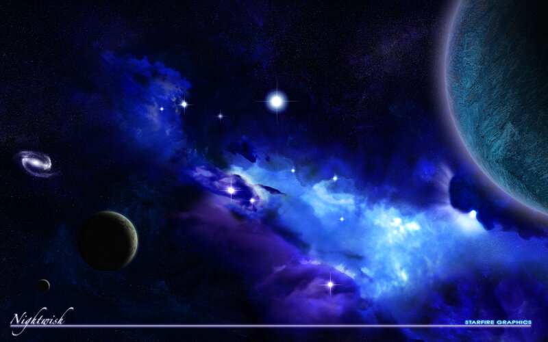 Blue Nebula with Planets — Cosmic
