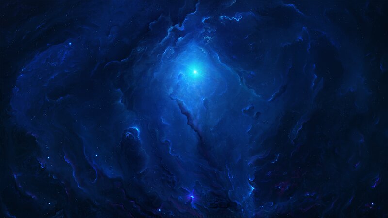 Blue Nebula with Star — Cosmic