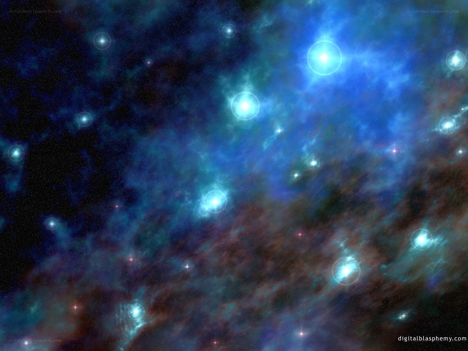 blue nebula with stars