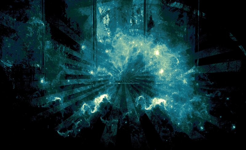 Blue Nebula with Stars — Cosmic, Digital Art, Grunge Texture