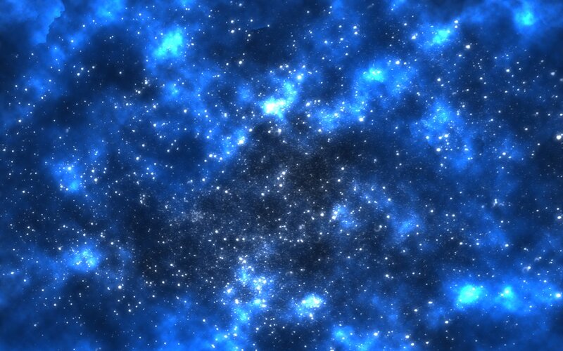 Blue Nebula with Stars — Cosmic, Digital Art