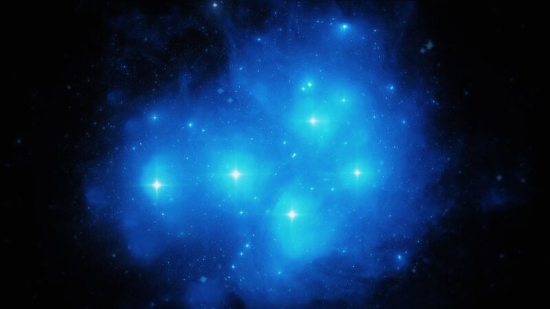 Blue Nebula with Stars — Cosmic, Night