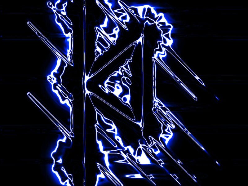 Blue Neon Abstract Design — Dramatic