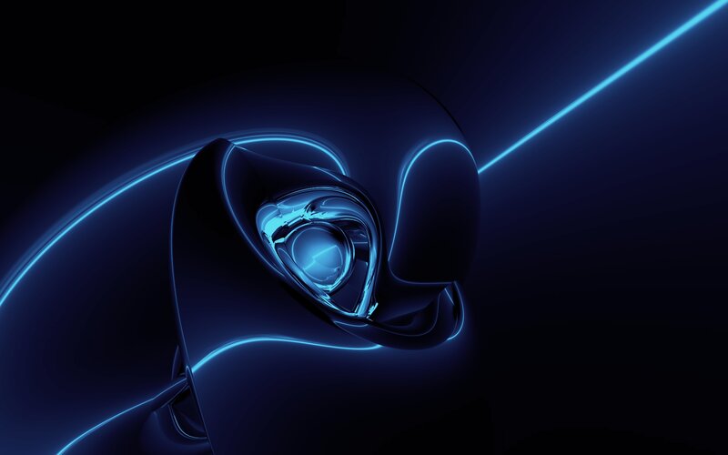 Blue Neon Abstract Shape