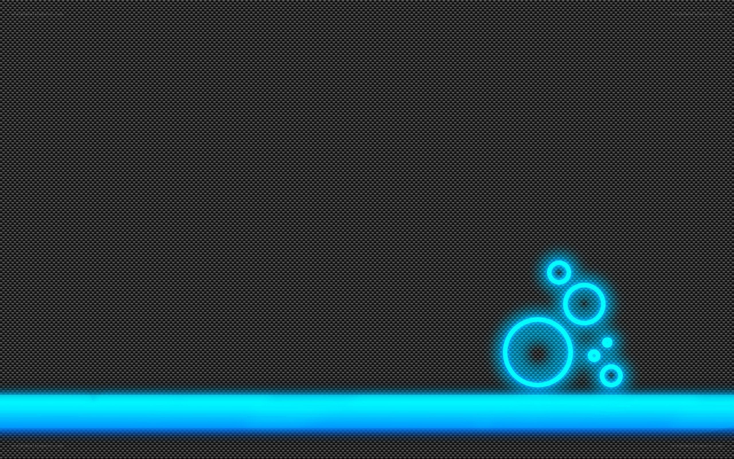 blue neon bubbles on dark background