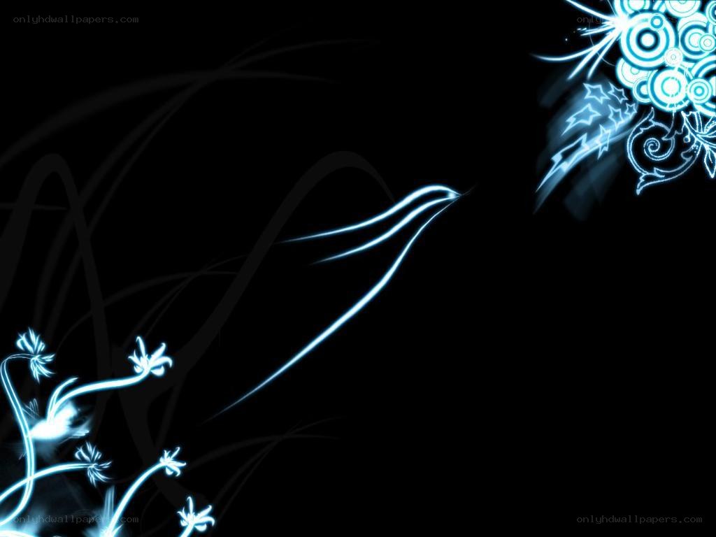 blue neon floral design