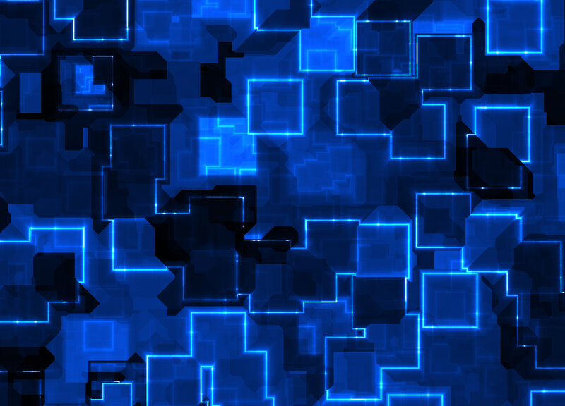 blue neon geometric pattern