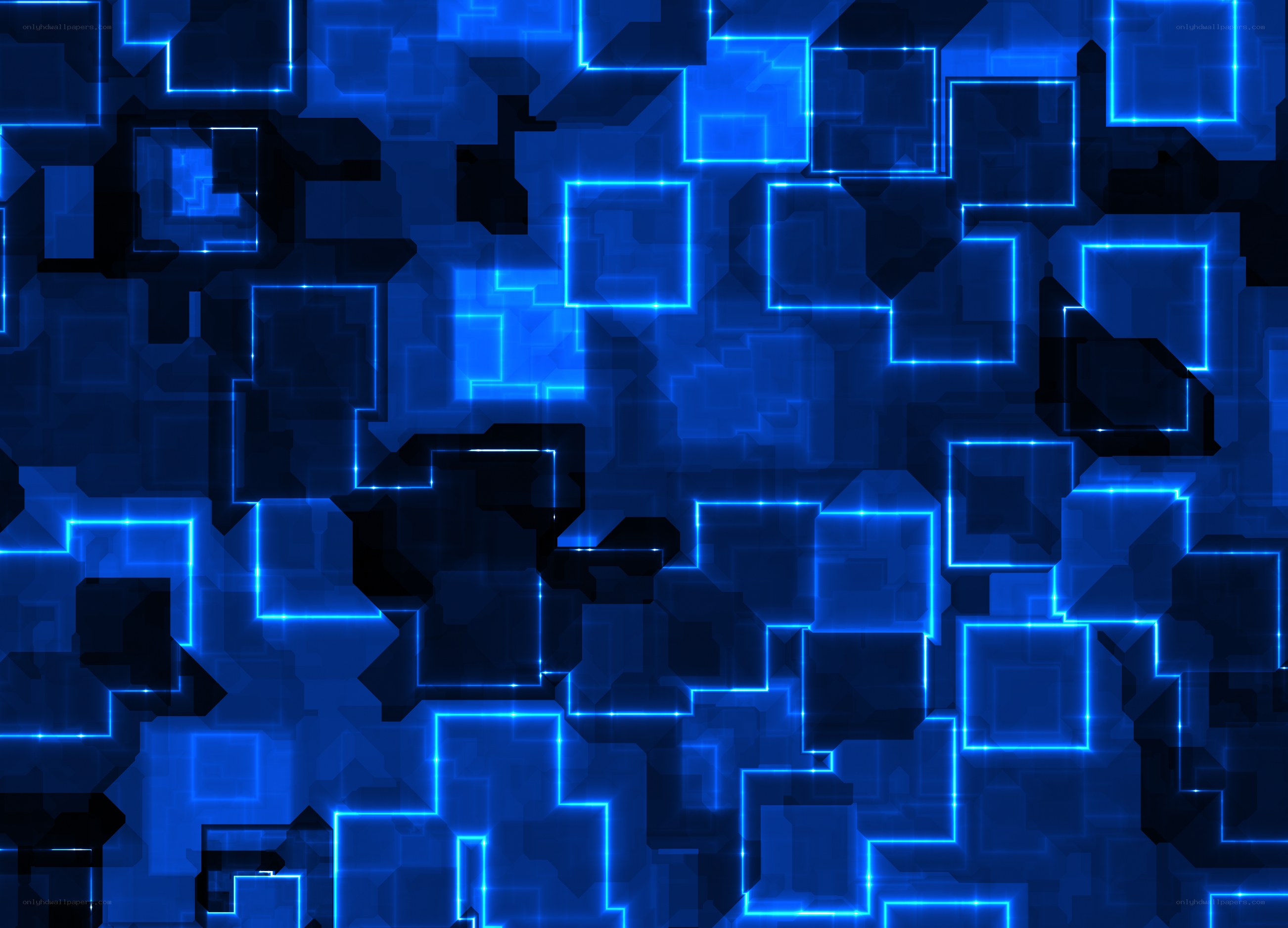 blue neon geometric pattern