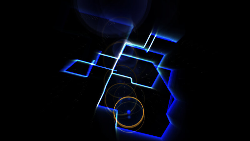 Blue Neon Geometric Shapes