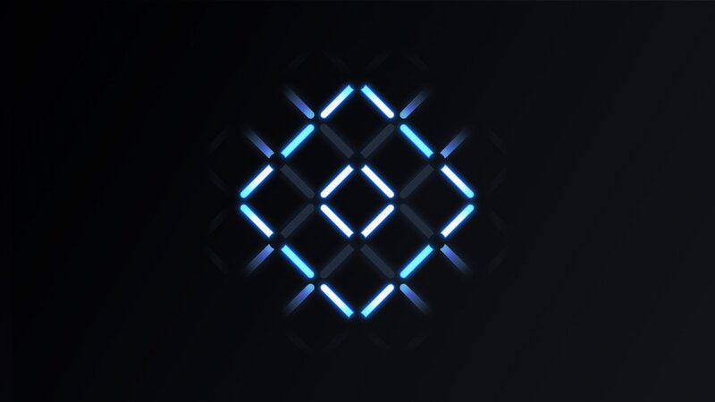 Blue Neon Grid Pattern — Minimalist