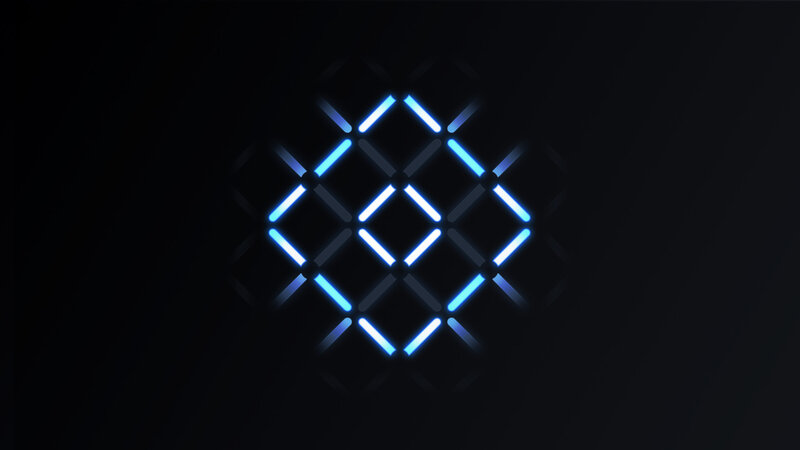 blue neon grid pattern