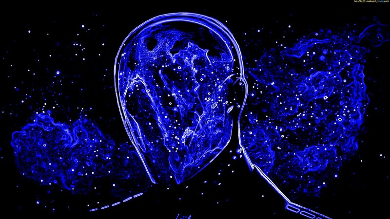 Blue Neon Head