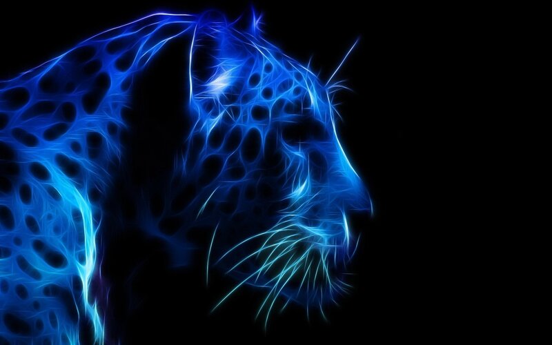 Blue Neon Leopard — Dramatic