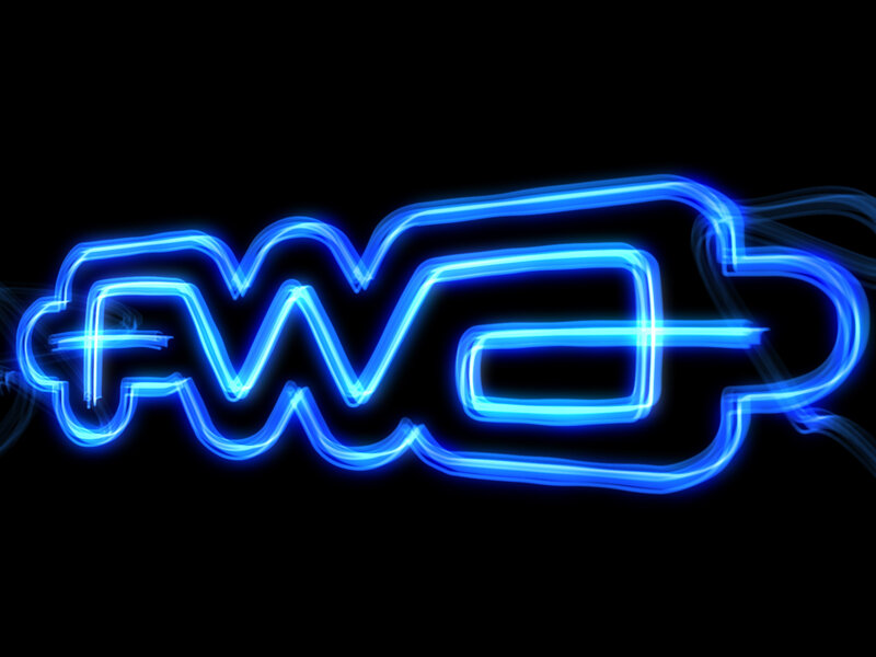 blue neon light writing