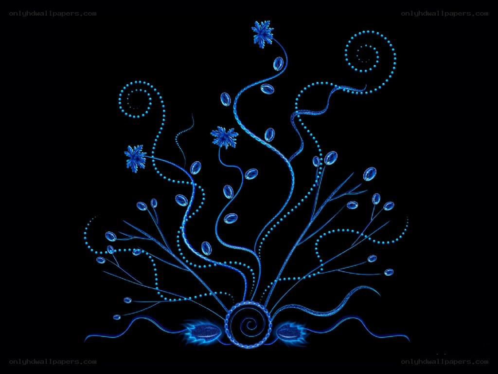 blue neon plant design