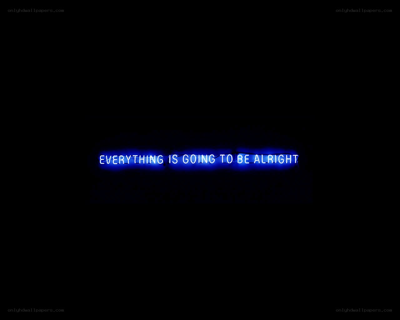 blue neon sign message