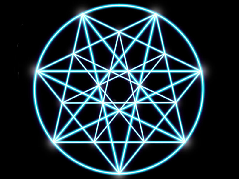 blue neon star geometry