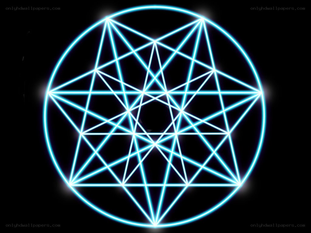 blue neon star geometry