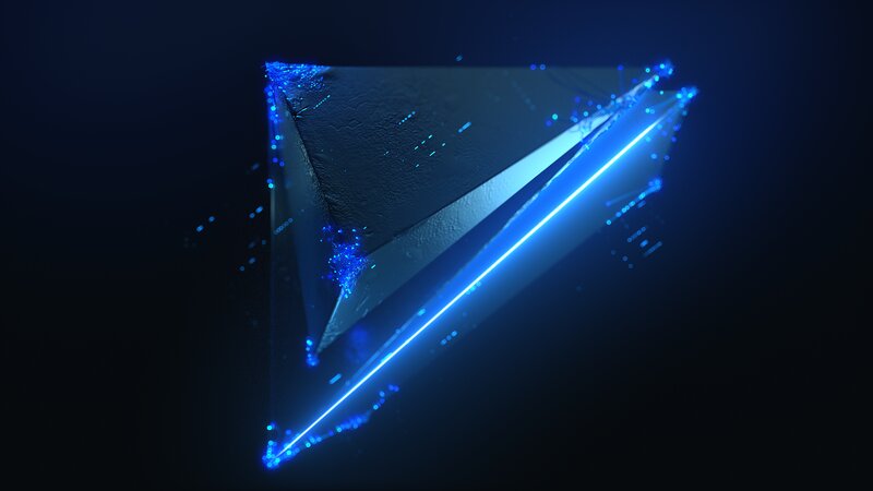 Blue Neon Triangle — Futuristic