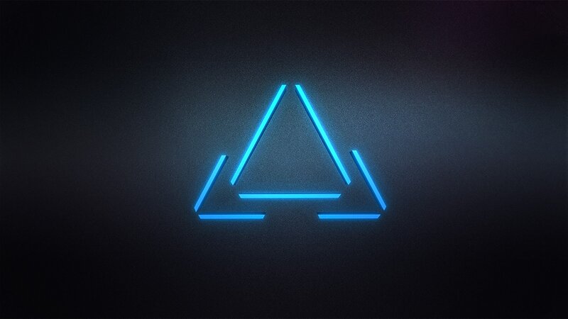 Blue Neon Triangle