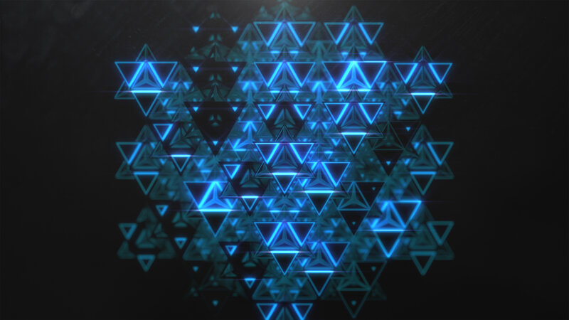 Blue Neon Triangles