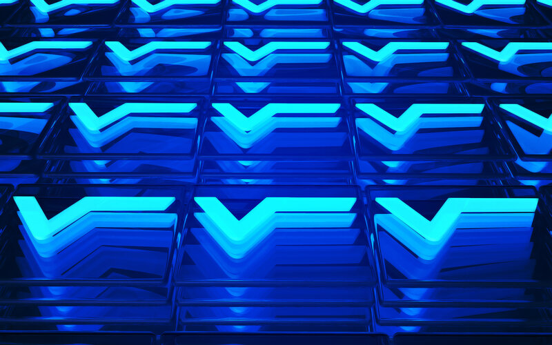 blue neon V pattern