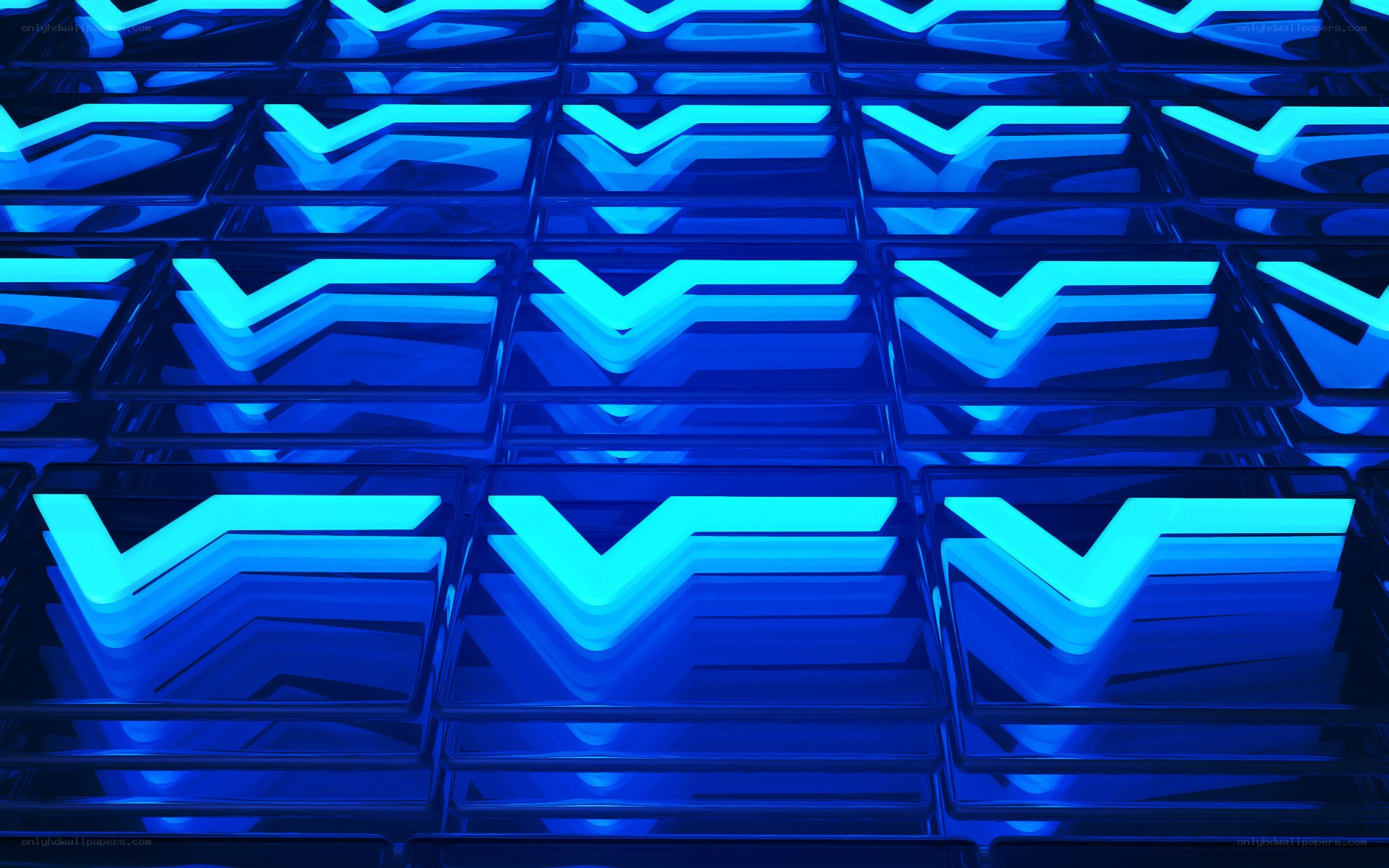 blue neon V pattern