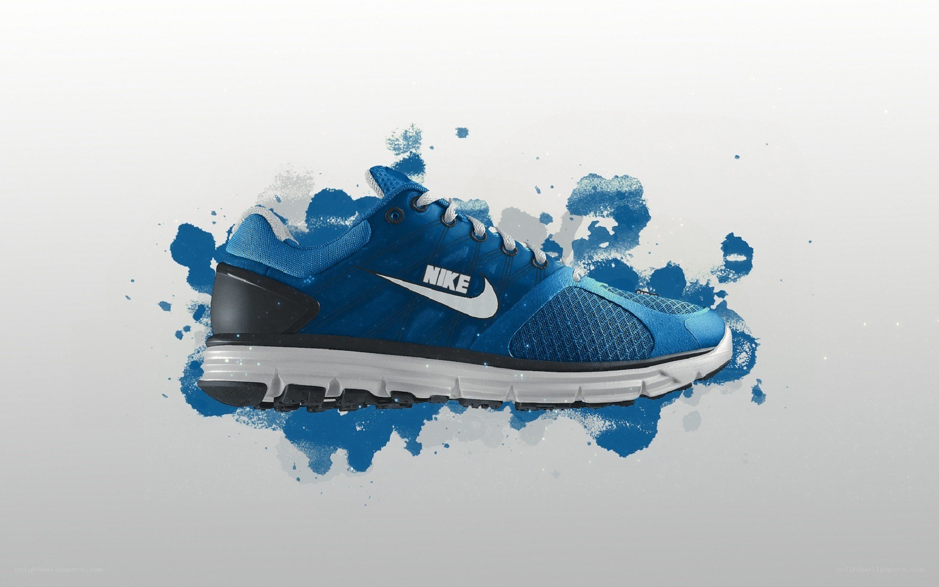 blue Nike running shoe
