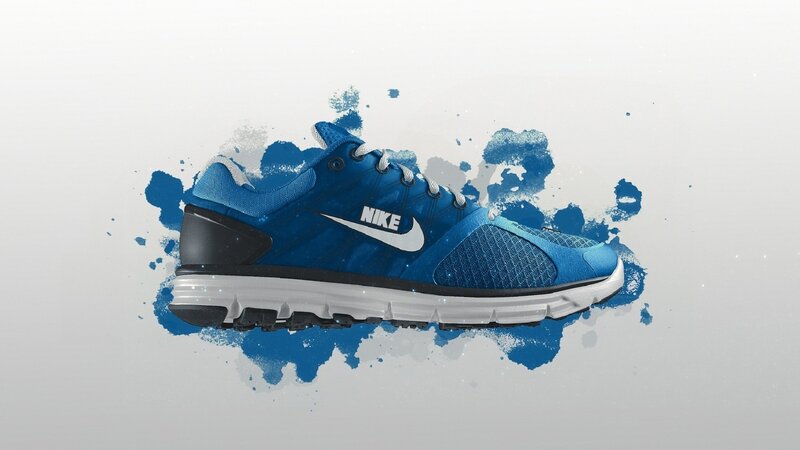 Blue Nike Running Shoe — Clean, Illustration, Sneaker