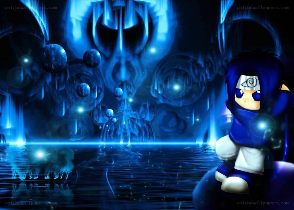 blue ninja character in cave