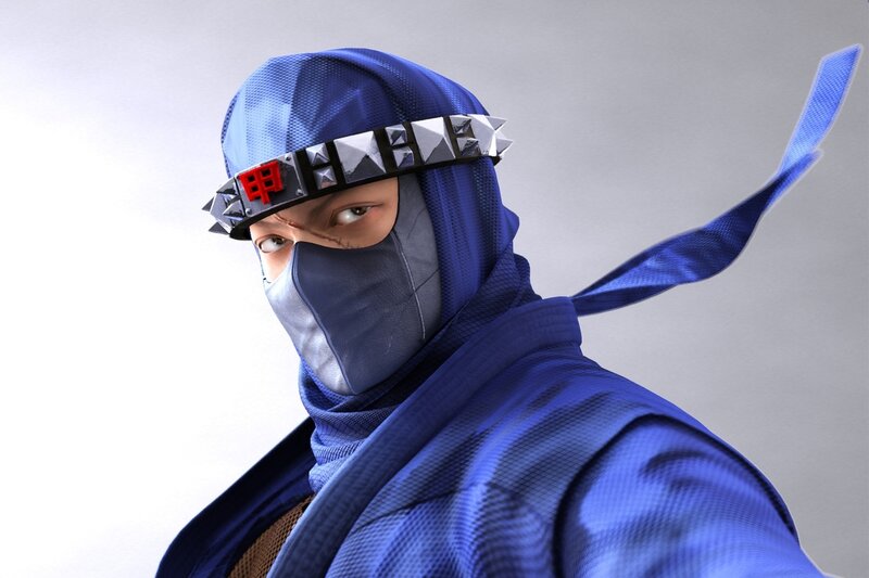Blue ninja character portrait