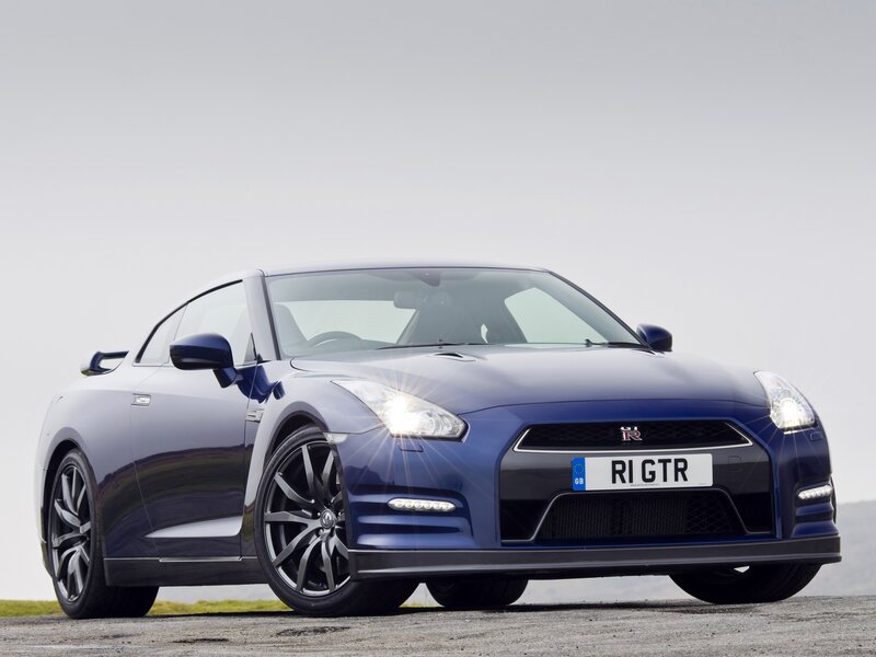 Blue Nissan Gt-r Car — Dramatic, Photograph, License Plate