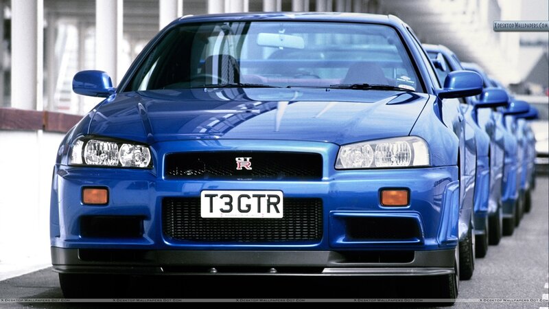 Blue Nissan GT-R lineup