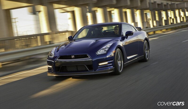 blue nissan gt-r on a highway